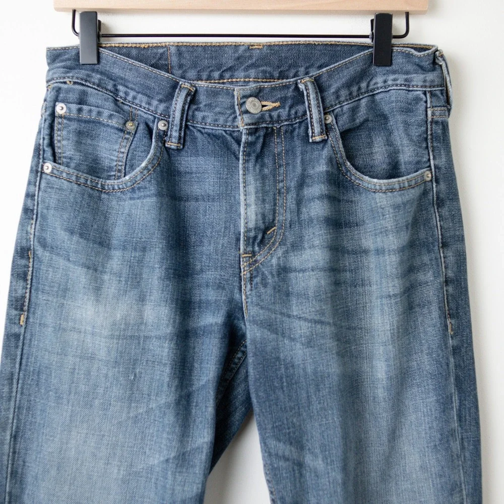 Levis 511 Slim Straight Jeans Mens 30x32 Blue Stretch Medium Wash Mid Rise Faded